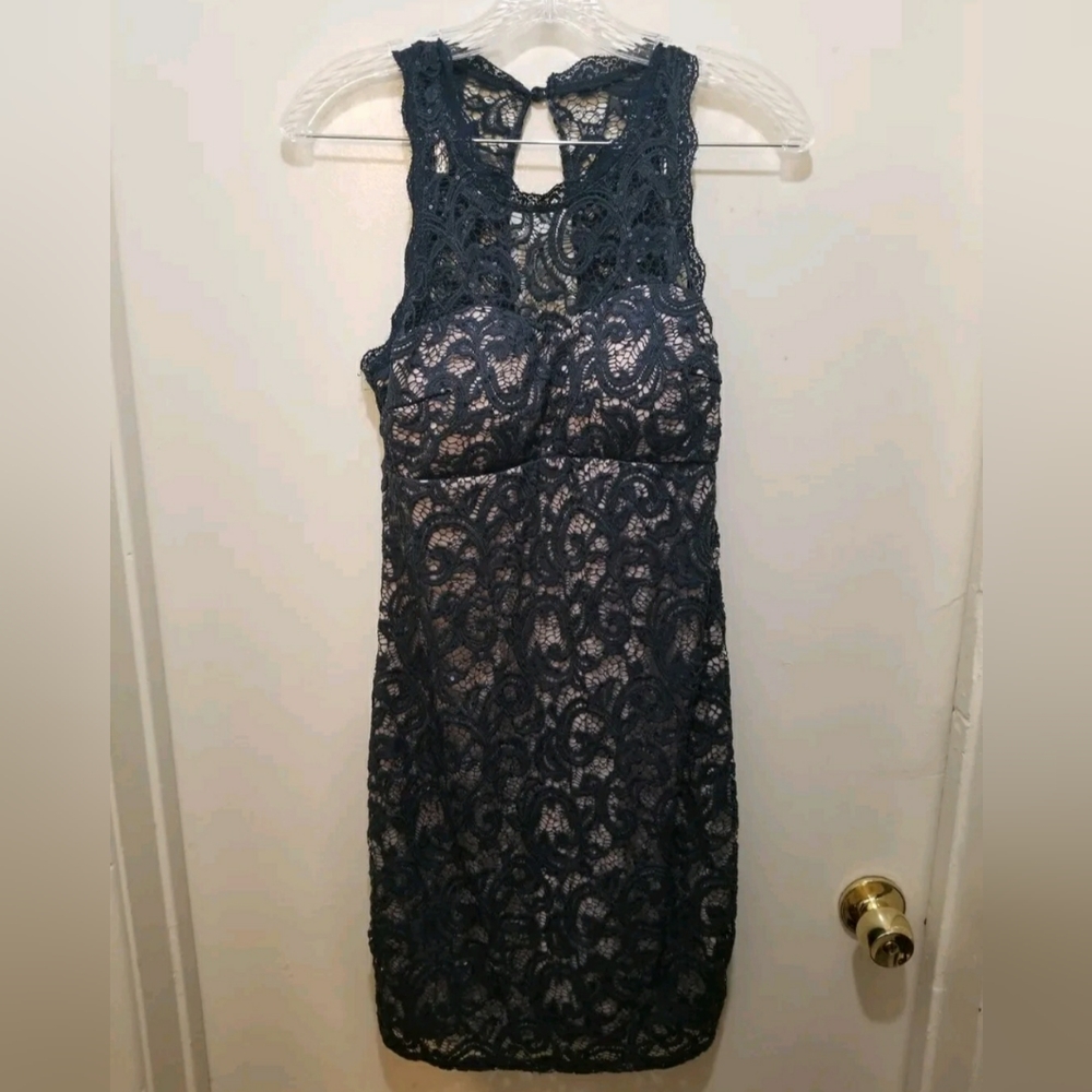 My Michelle Sequin Navy Blue Lace Dress